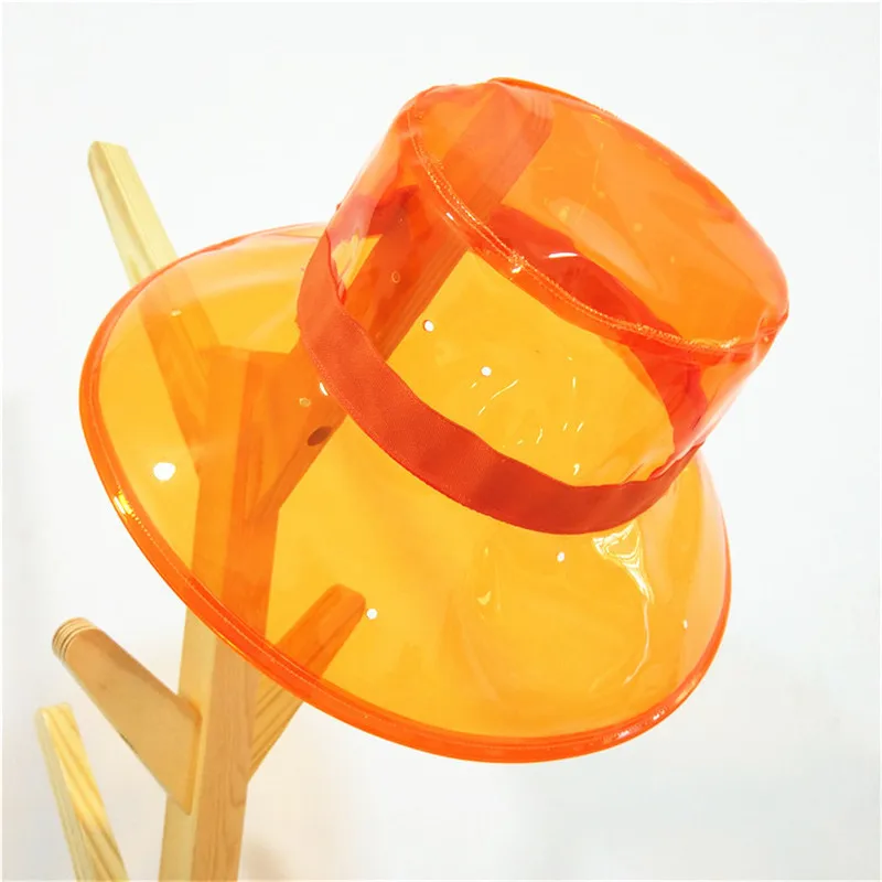 Solid Transparent Women's Buckets Hats Caps Girls Gorras Ladies PVC Beach Sun Visor Waterproof Rain Hat Plastic Wide Brim Cap
Solid Transparent Women's Buckets Hats Caps Girls Gorras Ladies PVC Beach Sun Visor Waterproof Rain Hat Plastic Wide Brim Cap