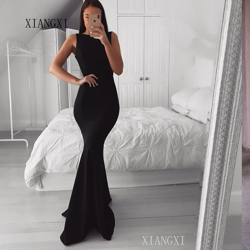 Sexy Mermaid Evening Dresses Long Evening Dress 2020 Jewel-Neck Sleeveless Backless Floor Length Formal Gowns Party Dress
Sexy Mermaid Evening Dresses Long Evening Dress 2020 Jewel-Neck Sleeveless Backless Floor Length Formal Gowns Party Dress