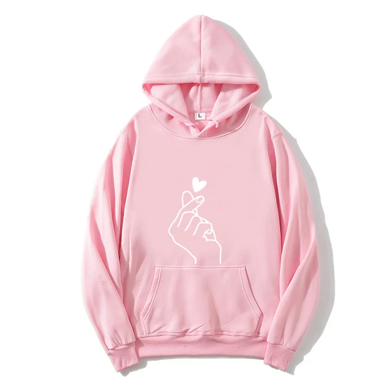 2020 men's and women's Hoodie casual kpop finger heart love pattern Hoodie fashion drawstring long sleeve women's Pullover overs
2020 men's and women's Hoodie casual kpop finger heart love pattern Hoodie fashion drawstring long sleeve women's Pullover overs