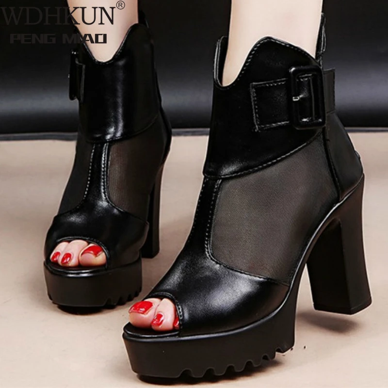 Women Sandals Ankle Buckle Strap Square High Heel Platform Peep Toe Air Mesh Dress Wedding Female Ladies Shoes Zapatos De Mujer
Women Sandals Ankle Buckle Strap Square High Heel Platform Peep Toe Air Mesh Dress Wedding Female Ladies Shoes Zapatos De Mujer