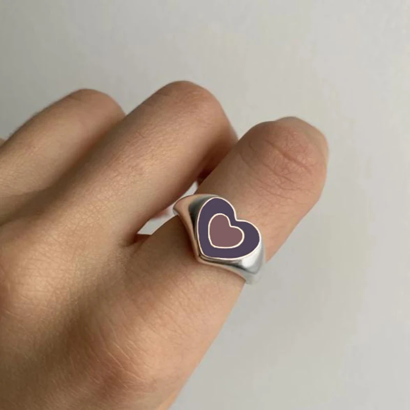 Simple Romantic Women Zinc Alloy Heart Ring Double-Layer Colorful Heart Pattern Casual Party Ring Jewelry
Simple Romantic Women Zinc Alloy Heart Ring Double-Layer Colorful Heart Pattern Casual Party Ring Jewelry