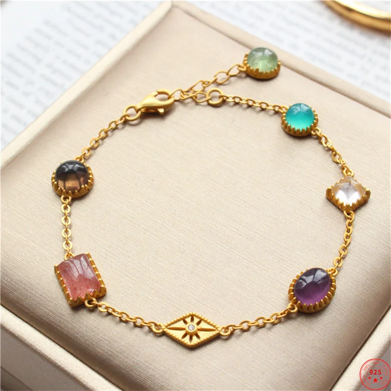 BOCAI 2022 Trendy S925 Sterling Silver Bracelets Simple Natural Gemstone Crystal Pure Argentum Hand String Jewelry for Women
BOCAI 2022 Trendy S925 Sterling Silver Bracelets Simple Natural Gemstone Crystal Pure Argentum Hand String Jewelry for Women