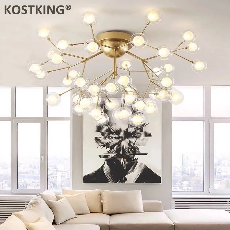 Светодиодная люстра в скандинавском стиле с пузырьками светильник для гостиной