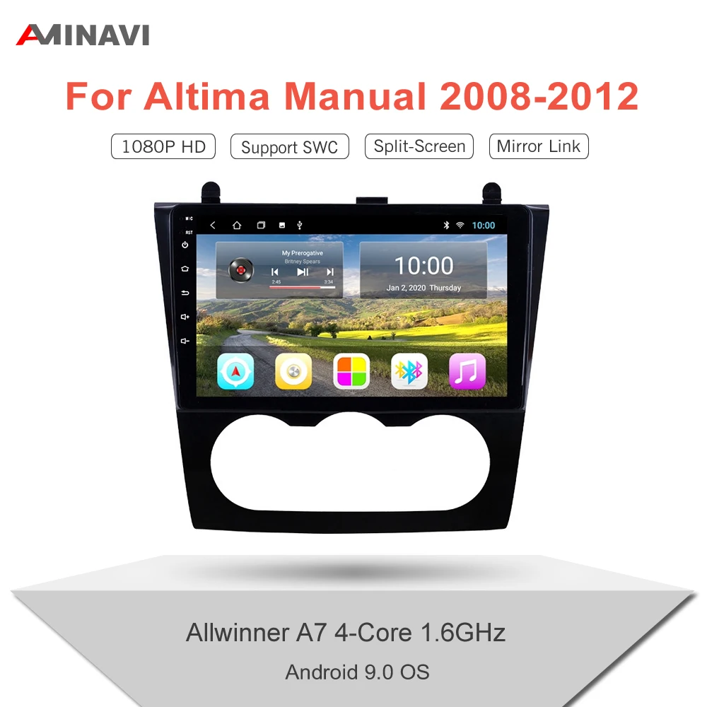Автомагнитола для Nissan Altima Manual 2008-2012, 1/9/10 дюймов, HD GPS, 2 Din, Android 9,0, мультимедийный видеоплеер, универсальная Автомагнитола
Автомагнитола для Nissan Altima Manual 2008-2012, 1/9/10 дюймов, HD GPS, 2 Din, Android 9,0, мультимедийный видеоплеер, универсальная Автомагнитола