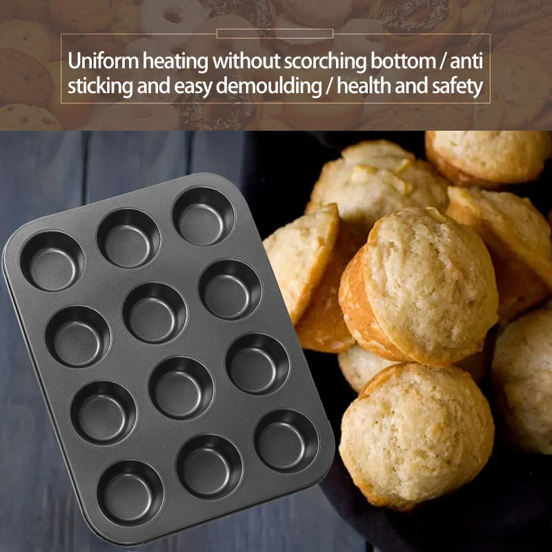 6/12 Hole Cupcake Baking Tray Nonstick Cake Baking Mold Muffin Tray Carbon Steel Biscuit Baking Pan Kitchen Accessories Bakeware
6/12 Hole Cupcake Baking Tray Nonstick Cake Baking Mold Muffin Tray Carbon Steel Biscuit Baking Pan Kitchen Accessories Bakeware