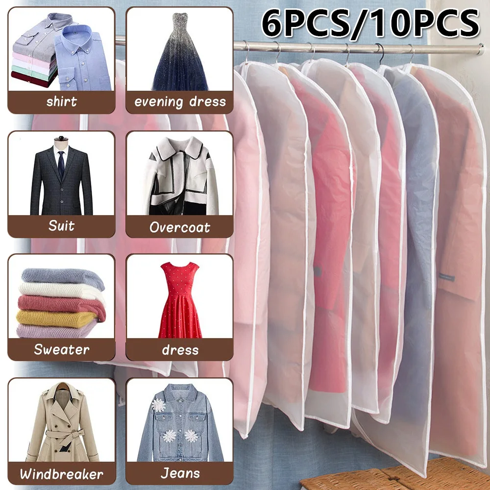 6Pcs/10Pcs Hanging Garment Bags Dustproof Clothes Cover Bag Breathable Full Zipper Suit Bag for Shirt Dress Coat Jacket Sweater
6Pcs/10Pcs Hanging Garment Bags Dustproof Clothes Cover Bag Breathable Full Zipper Suit Bag for Shirt Dress Coat Jacket Sweater