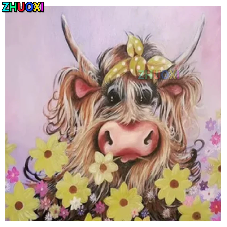 5D DIY Diamond Painting Cartoon cow flower Diamond Embroidery Cross Stitch Needlework Wall Sticker home decoration accessories
5D DIY Diamond Painting Cartoon cow flower Diamond Embroidery Cross Stitch Needlework Wall Sticker home decoration accessories