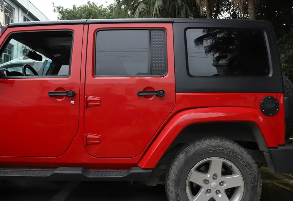 for 2007-2017 Jeep Wrangler JK Rubicon Sports& Sahara 4 Doors Rear Door Triangle Window Decoration Trim Sticker Car Accessories 
for 2007-2017 Jeep Wrangler JK Rubicon Sports& Sahara 4 Doors Rear Door Triangle Window Decoration Trim Sticker Car Accessories