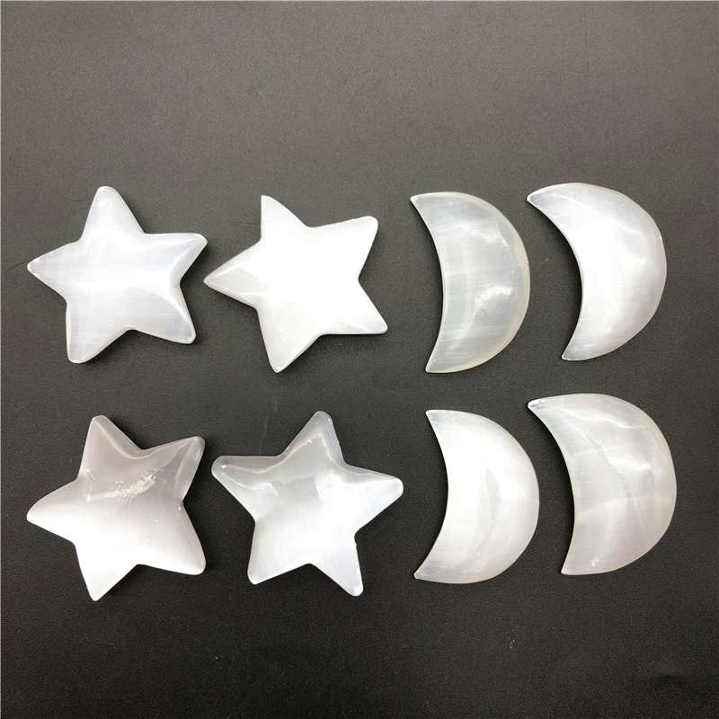Drop Shipping 1PC Natural White Selenite Gypsum Star Moon Shape Ore Polished Mineral Reiki Healing Natural Stones and Crystals
Drop Shipping 1PC Natural White Selenite Gypsum Star Moon Shape Ore Polished Mineral Reiki Healing Natural Stones and Crystals