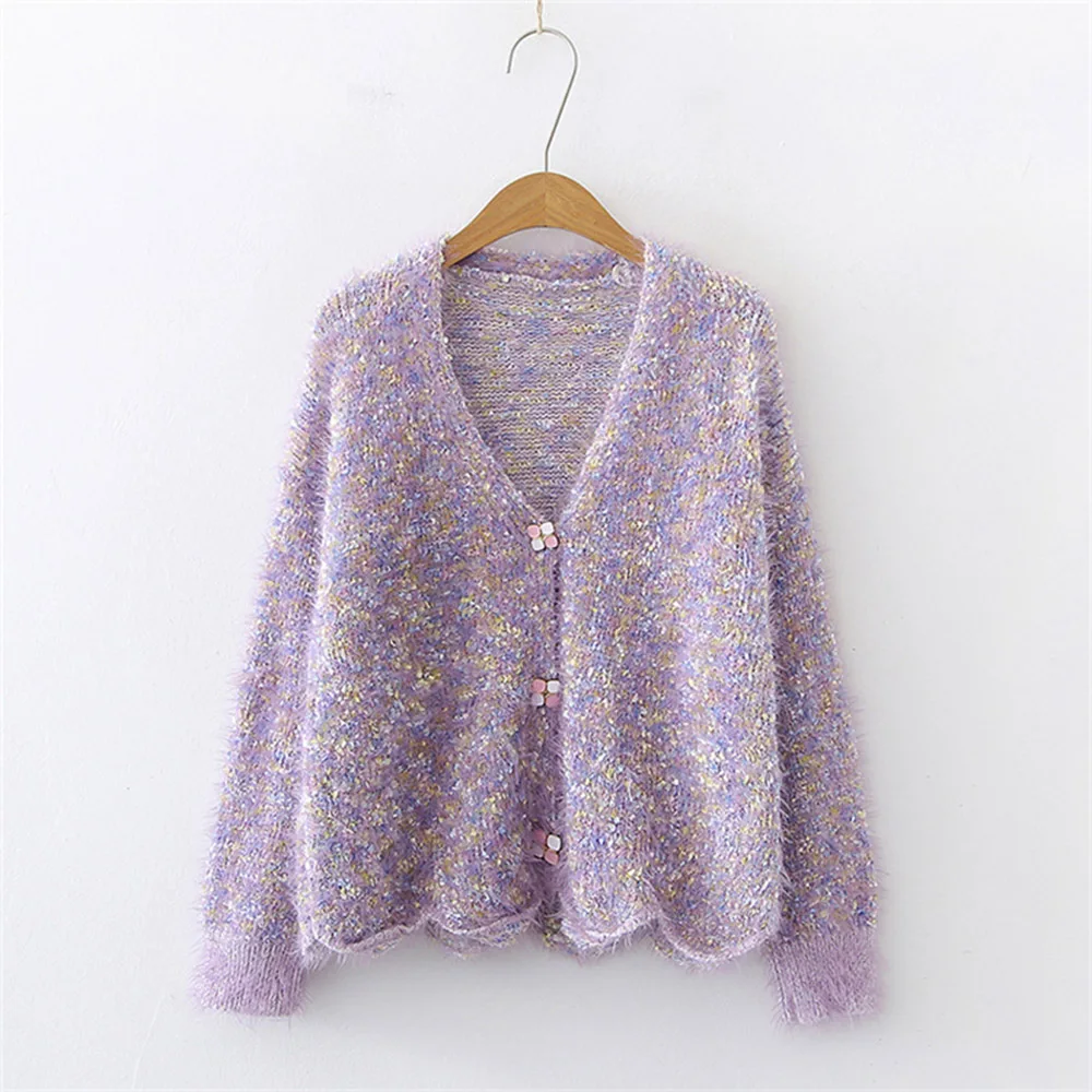 Women's Sweater Winter Patchwork Single-Breasted Loose V-Neck Button Plain Long Sleeve Sweet Ladies Cardigan Tops New Clothing
Women's Sweater Winter Patchwork Single-Breasted Loose V-Neck Button Plain Long Sleeve Sweet Ladies Cardigan Tops New Clothing