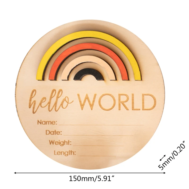 Wooden Rainbow Milestone Cards Growth Commemorate Baby Birth Monthly Recording Card Newborn Infants Shower Gifts H3CD
Wooden Rainbow Milestone Cards Growth Commemorate Baby Birth Monthly Recording Card Newborn Infants Shower Gifts H3CD