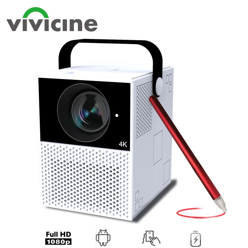 Портативный интерактивный мини проектор Vivicine Y2 4K 1080 Wi Fi| |