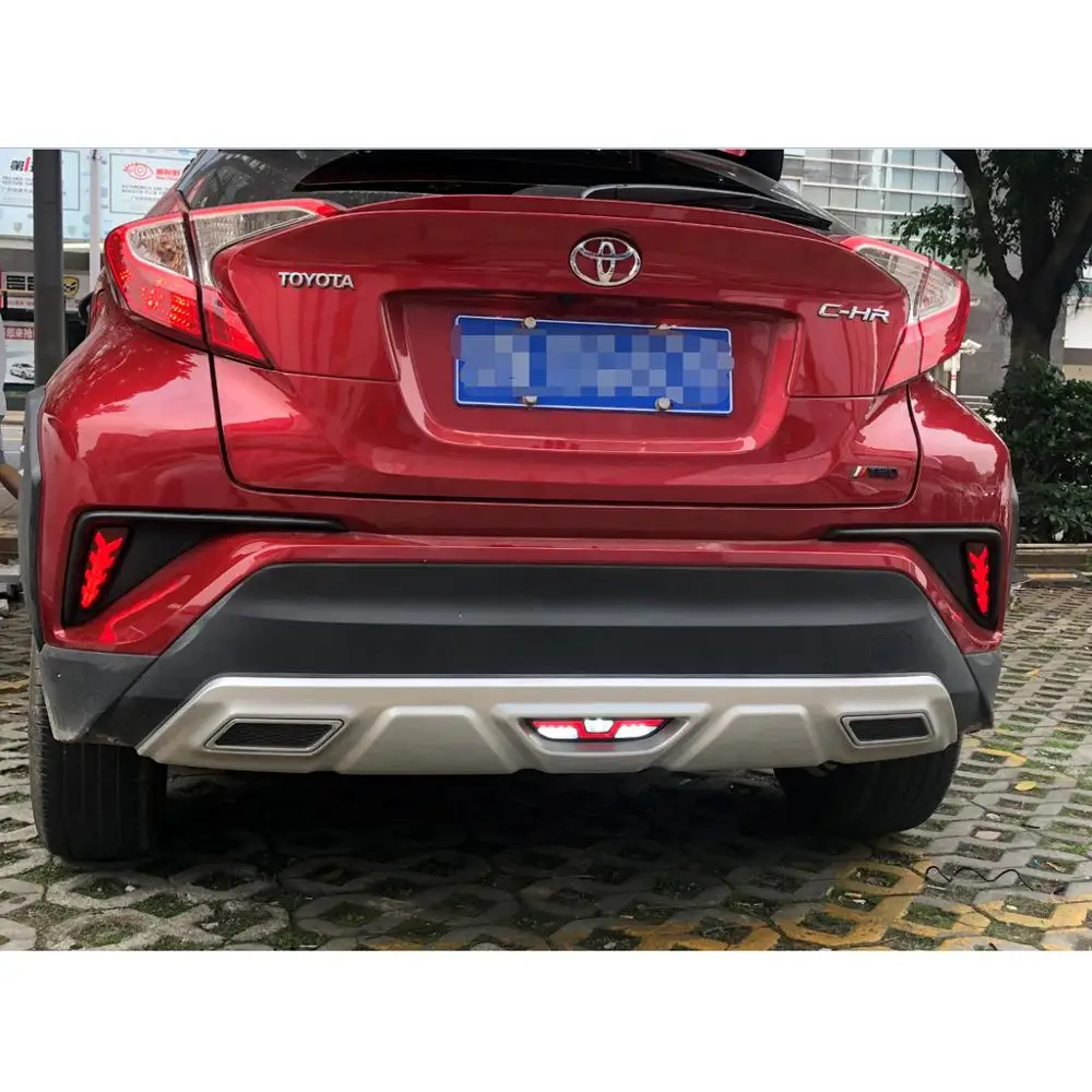 For Toyota C-HR 2016-2018 2-in-1 LED Rear Bumper Reflector Lamp Funcntions as 3D LED light bar Driving lights Red Brake light 
For Toyota C-HR 2016-2018 2-in-1 LED Rear Bumper Reflector Lamp Funcntions as 3D LED light bar Driving lights Red Brake light