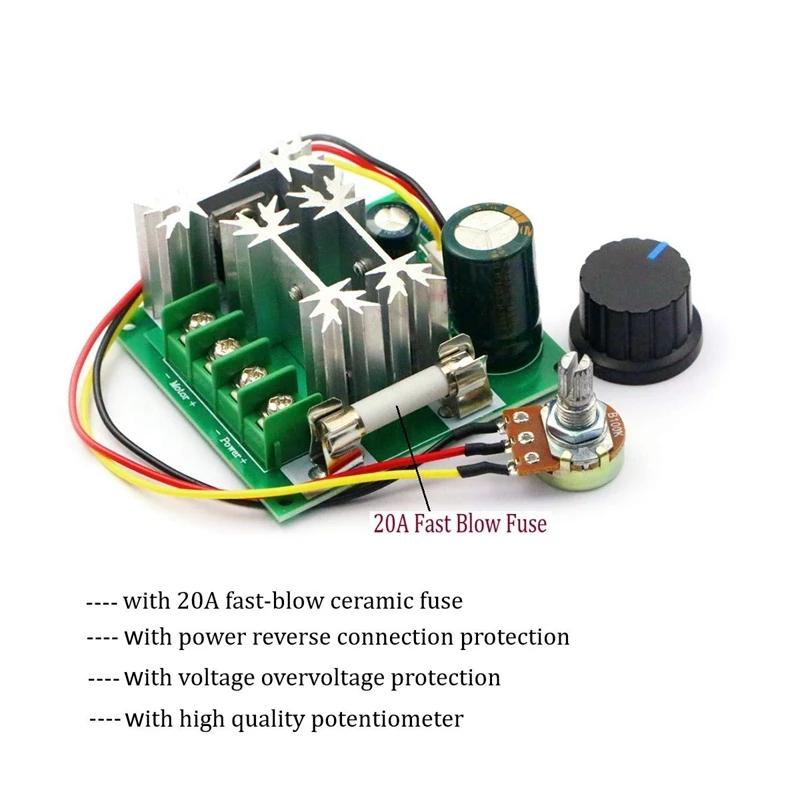2Pcs Upgraded Version 6V-90V 15A DC Motor Pump PWM Speed Controller 16KHZ Regulator Module Board
2Pcs Upgraded Version 6V-90V 15A DC Motor Pump PWM Speed Controller 16KHZ Regulator Module Board