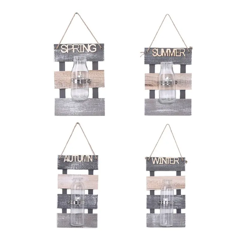 Pastoral Wooden Wall Hanging Flower Pot Hydroponic Glass Vase Plant Floral Arrangement Vase Home Decor 
Pastoral Wooden Wall Hanging Flower Pot Hydroponic Glass Vase Plant Floral Arrangement Vase Home Decor