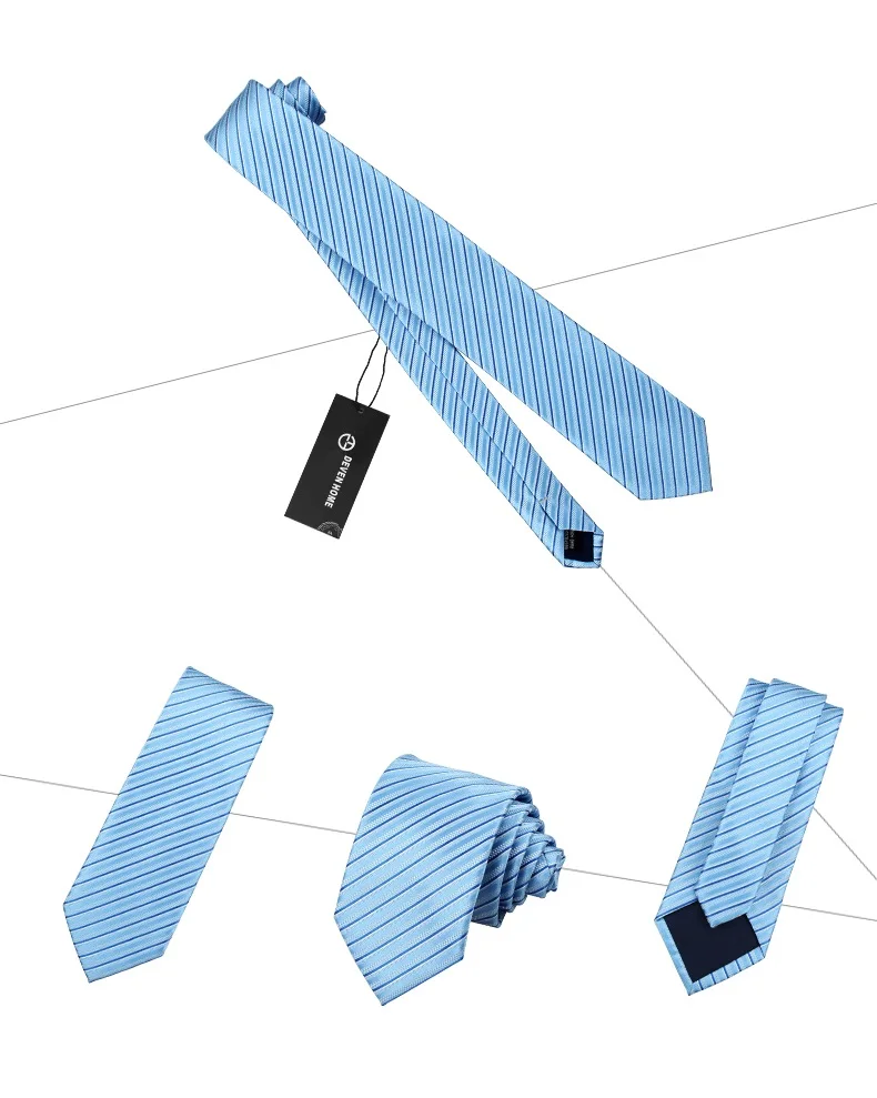 Мужской галстук в темно-синюю полоску темно-синий деловом стиле 7 см с подарочной