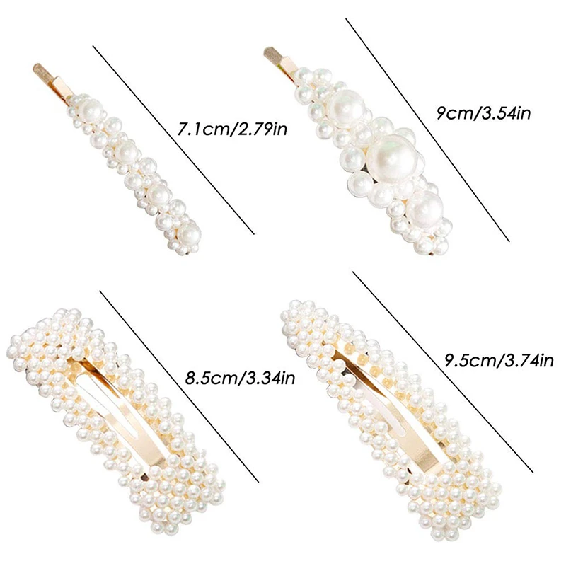 Women Girls Elegant 4 Pieces of Pearl Headbands And 4 Pearl Hair Clips for Wedding Birthday Party Valentine Gifts
Women Girls Elegant 4 Pieces of Pearl Headbands And 4 Pearl Hair Clips for Wedding Birthday Party Valentine Gifts