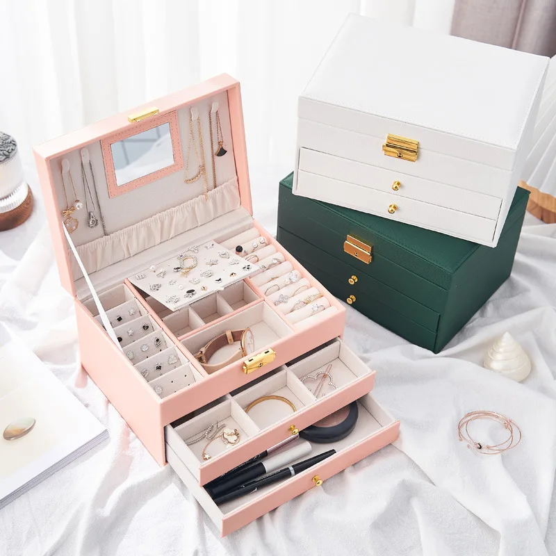 Three-layer Jewelry Storage Box Desktop Drawer Type Large-capacity Jewelry Box Multi-function Earring Storage Jewelry Box
Three-layer Jewelry Storage Box Desktop Drawer Type Large-capacity Jewelry Box Multi-function Earring Storage Jewelry Box