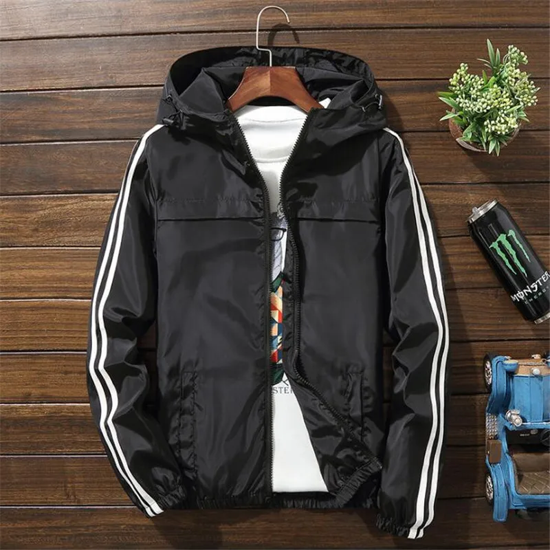 Windbreaker Jacket Men 2020 Spring Fashion Striped Jacket Men/Women Hooded Casual Jackets Male Jacket Coat Men Thin Coat Outwear
Windbreaker Jacket Men 2020 Spring Fashion Striped Jacket Men/Women Hooded Casual Jackets Male Jacket Coat Men Thin Coat Outwear