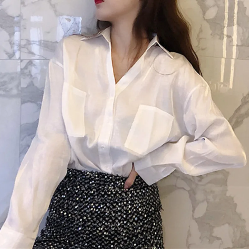 XUXI Women Fashion Shirt Spring Autumn 2021 POLO Collar Long Sleeve Shirt Top Trendy Korean Satin Double Pocket Blouses E720
XUXI Women Fashion Shirt Spring Autumn 2021 POLO Collar Long Sleeve Shirt Top Trendy Korean Satin Double Pocket Blouses E720