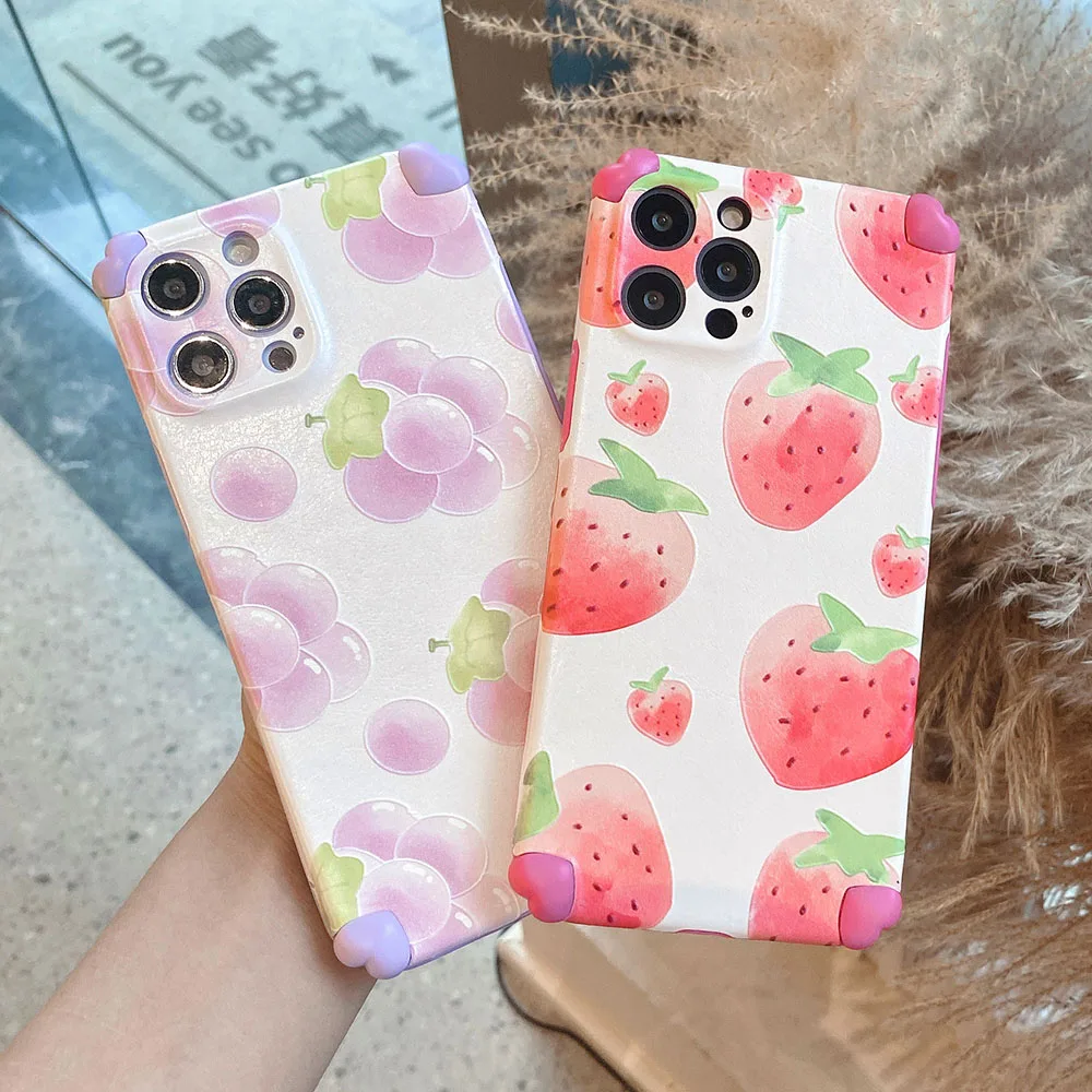 EKONEDA Cute Strawberry Grape Case For iPhone 12 11 Pro XS Max X XR 7 8 Plus Protective Cases Silicone TPU+PU Back Cover
EKONEDA Cute Strawberry Grape Case For iPhone 12 11 Pro XS Max X XR 7 8 Plus Protective Cases Silicone TPU+PU Back Cover