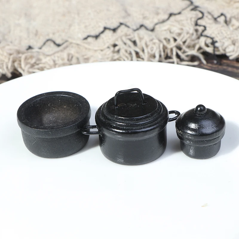 Hot Sale 3Pcs 1:12 Dollhouse Miniature Black Mini Soup Pot Dolls Kitchen Accessories
Hot Sale 3Pcs 1:12 Dollhouse Miniature Black Mini Soup Pot Dolls Kitchen Accessories