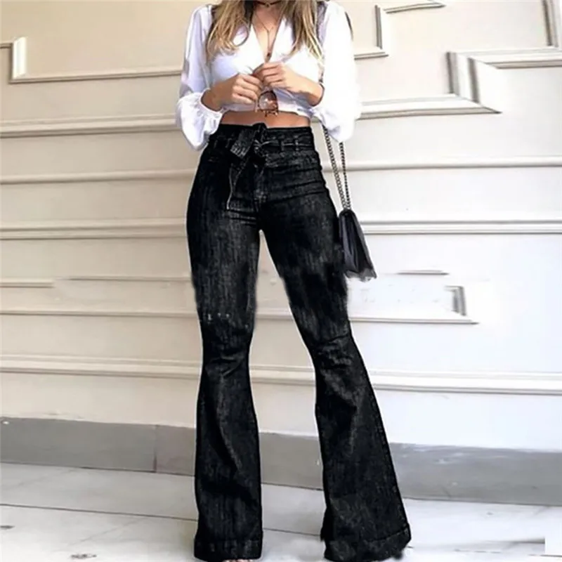 Women Denim Tie Waist Flare Jeans Boyfriend Jeans Ladies High Waist Skinny bell bottom jeans Pants Autumn Wide Leg Mom Jeans
Women Denim Tie Waist Flare Jeans Boyfriend Jeans Ladies High Waist Skinny bell bottom jeans Pants Autumn Wide Leg Mom Jeans