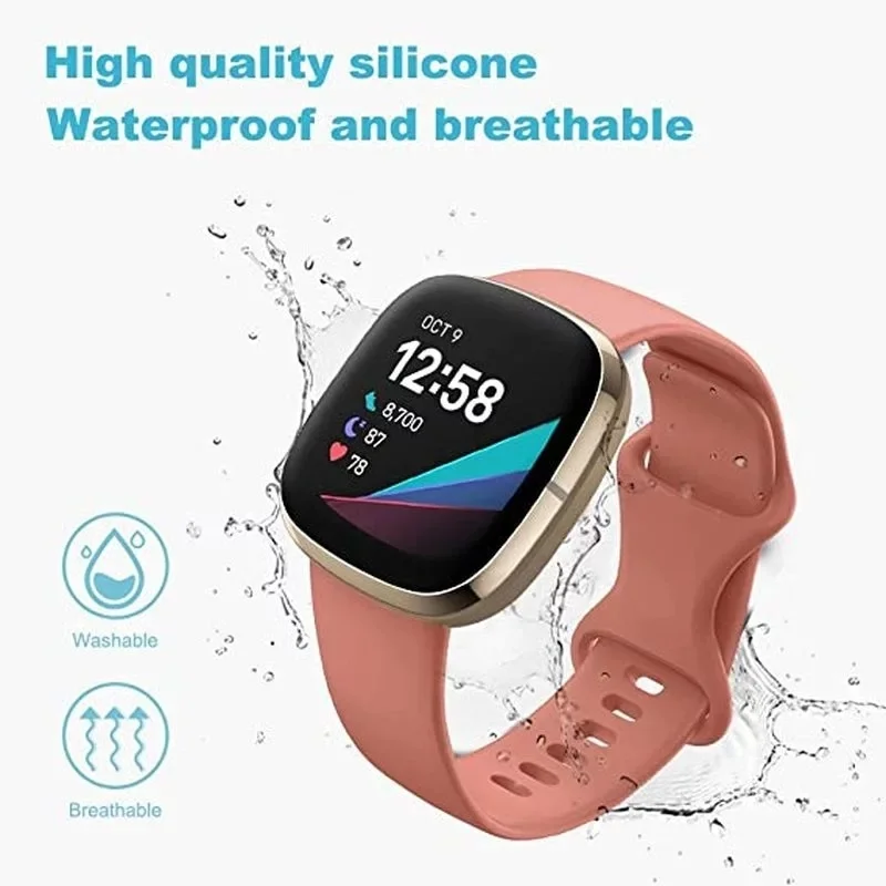 Силиконовый ремешок для Fitbit Versa 3 Смарт-часы двойной-Buck водонепроницаемый