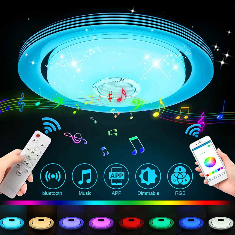 36/60W Smart LED APP Remote Control Music Bluetooth-compatible Ceiling Light+RGB Panel Lamp Speaker For Home Bedroom Lighting
36/60W Smart LED APP Remote Control Music Bluetooth-compatible Ceiling Light+RGB Panel Lamp Speaker For Home Bedroom Lighting