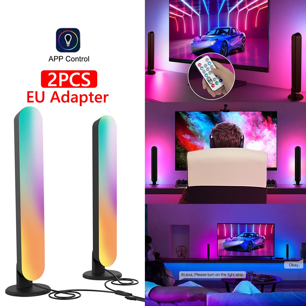 2pcs Tuya APP Control Music Rhythm Light RGB LED Lamp Strip Kit with Remote Control for Alexa/Google Home Atmosphere Lighting
2pcs Tuya APP Control Music Rhythm Light RGB LED Lamp Strip Kit with Remote Control for Alexa/Google Home Atmosphere Lighting