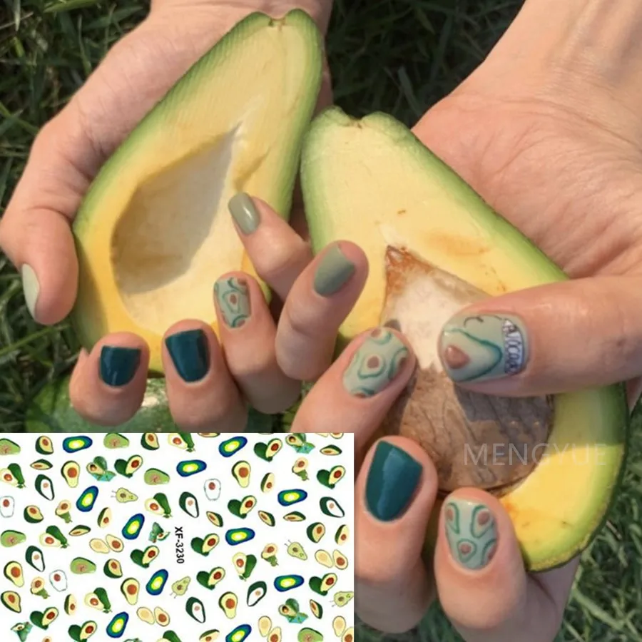 Avocado Nail Art Stickers 3D Comic Adhesive Decals Nail Sliders Freshest Cartoon Design for Summer Decoration Manicure
Avocado Nail Art Stickers 3D Comic Adhesive Decals Nail Sliders Freshest Cartoon Design for Summer Decoration Manicure