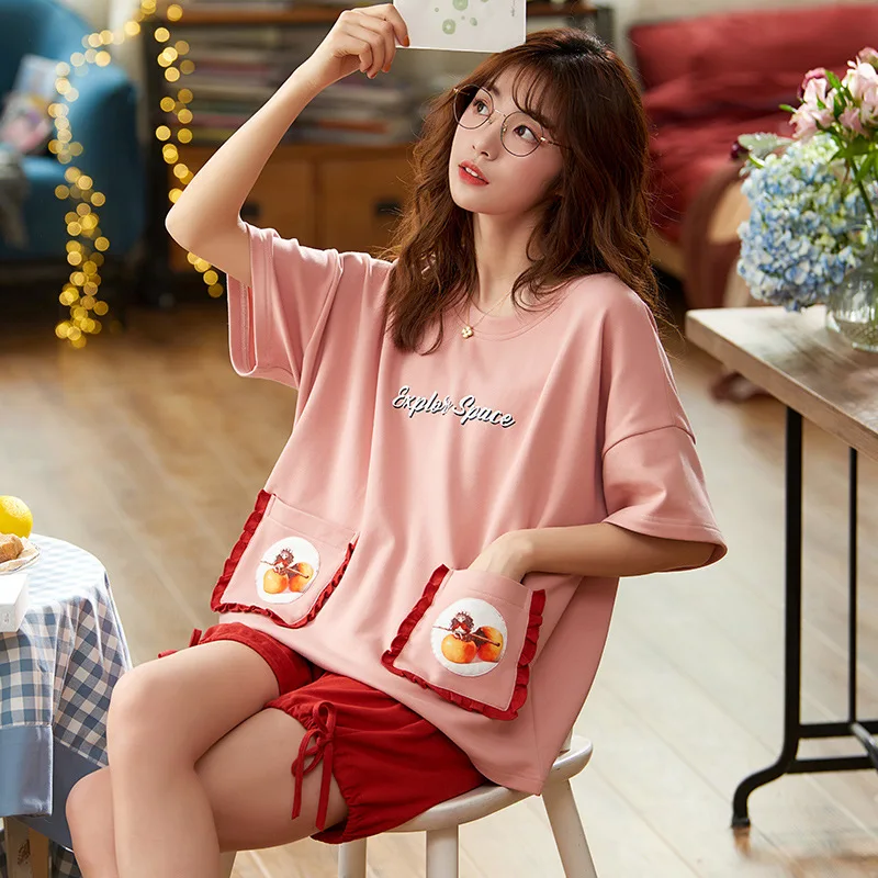 Women Pajama Set Cotton Cartoon Home Clothes Pyjamas Women Girl Short Sleeves Sleepwear Home wear Plus Size Pajamas Feminino
Women Pajama Set Cotton Cartoon Home Clothes Pyjamas Women Girl Short Sleeves Sleepwear Home wear Plus Size Pajamas Feminino