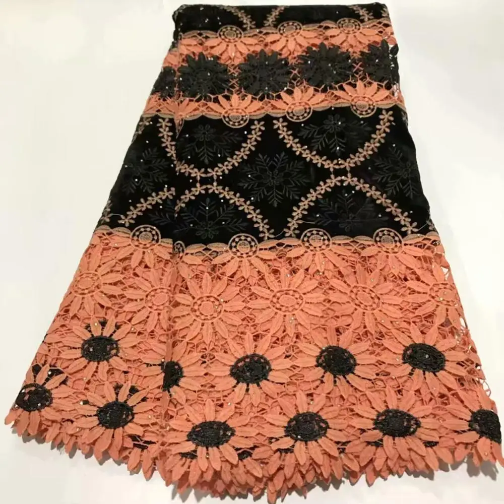 5yards african guipure velvet lace fabric beautiful african velvet lace fabric with water soluble lace for dress DFMA211
5yards african guipure velvet lace fabric beautiful african velvet lace fabric with water soluble lace for dress DFMA211