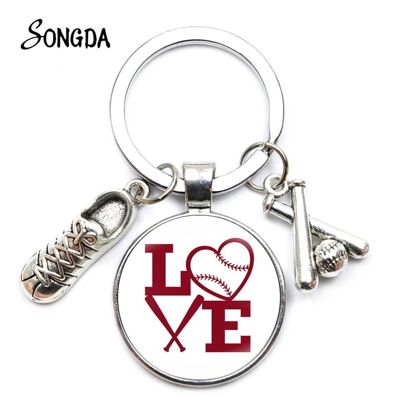Round I Love Baseball Keychain Holder Shoes Ball Charms Key Chains Key Rings for Car Bag Glass Cabochon Wholesale Jewelry Gifts
Round I Love Baseball Keychain Holder Shoes Ball Charms Key Chains Key Rings for Car Bag Glass Cabochon Wholesale Jewelry Gifts