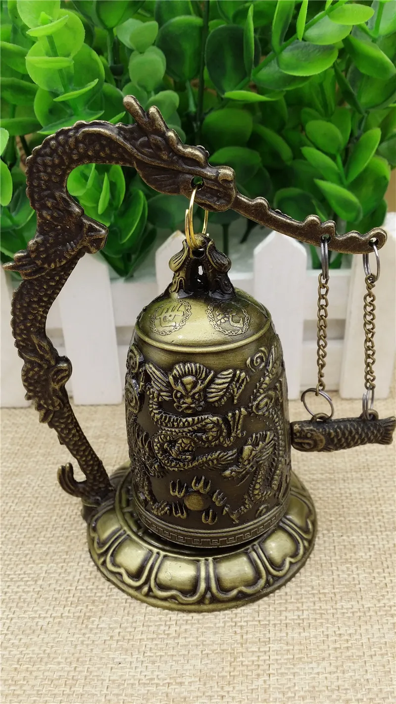 

Китайский Изысканный Тибетский дракон, пение, Бронзовый буддийский колокольчик, украшение для комнаты, домашний подарок