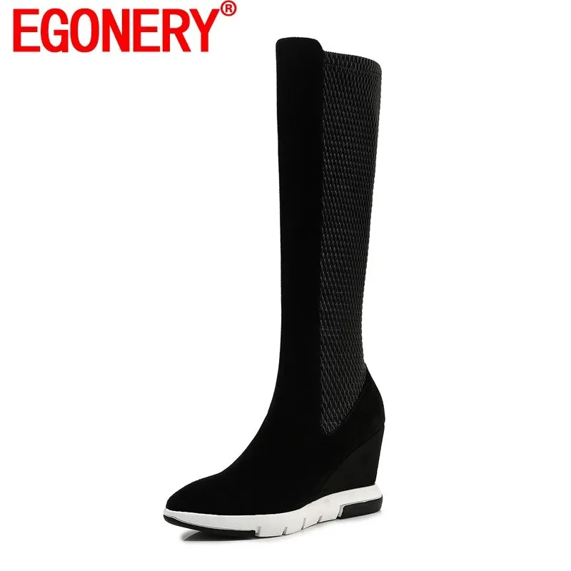 EGONERY Women New High Boots 2020 Winter Sheep Suede And Elastic Fiber Upper Fashion Woman Long Boots Sexy Wedges Shoes Woman
EGONERY Women New High Boots 2020 Winter Sheep Suede And Elastic Fiber Upper Fashion Woman Long Boots Sexy Wedges Shoes Woman