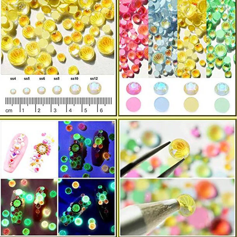 1Pack of 350pcs Luminous Nail Rhinestones Multiple Color and Size Auroral Neon Glow in the Dark Beads for for Nail Art ,JK1101
1Pack of 350pcs Luminous Nail Rhinestones Multiple Color and Size Auroral Neon Glow in the Dark Beads for for Nail Art ,JK1101