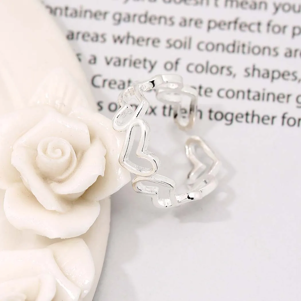 Chereda Romantic Chained Heart Circle Ring Exquisite Cute Heart Ring Adjustable Design Open Womens Silver Rings Girl Jewelry
Chereda Romantic Chained Heart Circle Ring Exquisite Cute Heart Ring Adjustable Design Open Womens Silver Rings Girl Jewelry