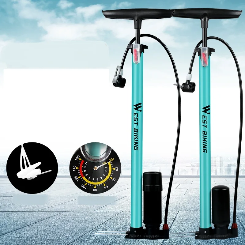 WEST BIKING Bike Pump120/140/160PSI Cycling Pump Air Inflator Schrader Presta Valve Road MTB Tire Steel Turquoise Bicycle Pump
WEST BIKING Bike Pump120/140/160PSI Cycling Pump Air Inflator Schrader Presta Valve Road MTB Tire Steel Turquoise Bicycle Pump