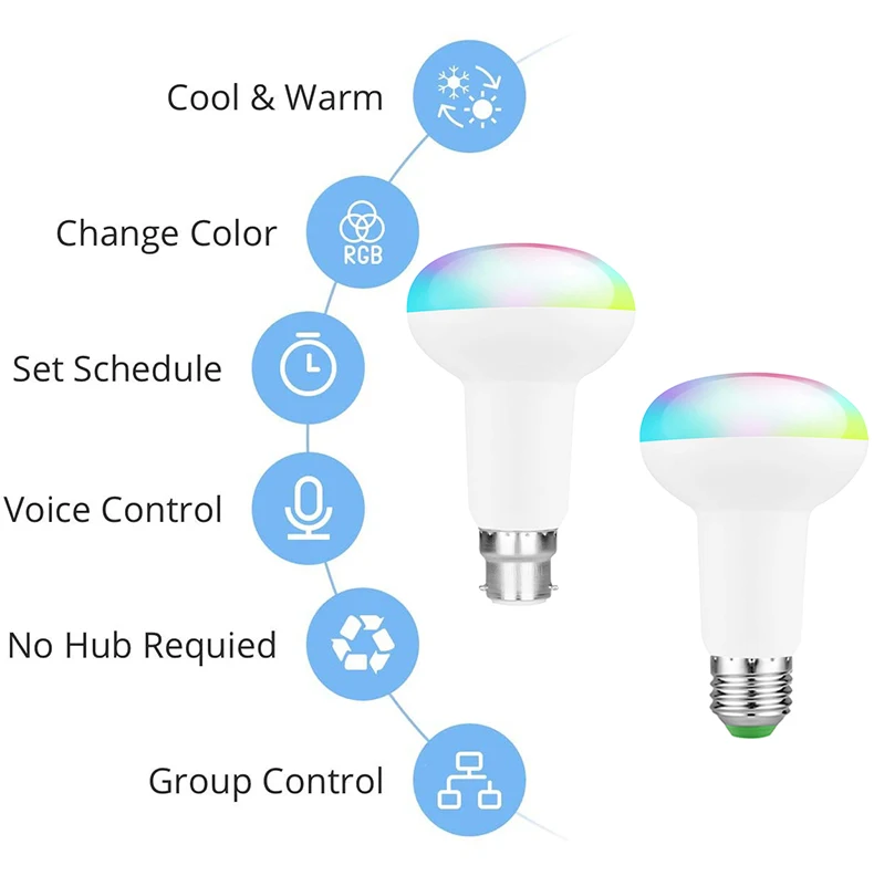 WiFi Smart Light Bulb Voice Control LED Bulb RGB 10W Energy Saving Dimming Multicolor Smart Light Bulb For Alexa Google Home
WiFi Smart Light Bulb Voice Control LED Bulb RGB 10W Energy Saving Dimming Multicolor Smart Light Bulb For Alexa Google Home