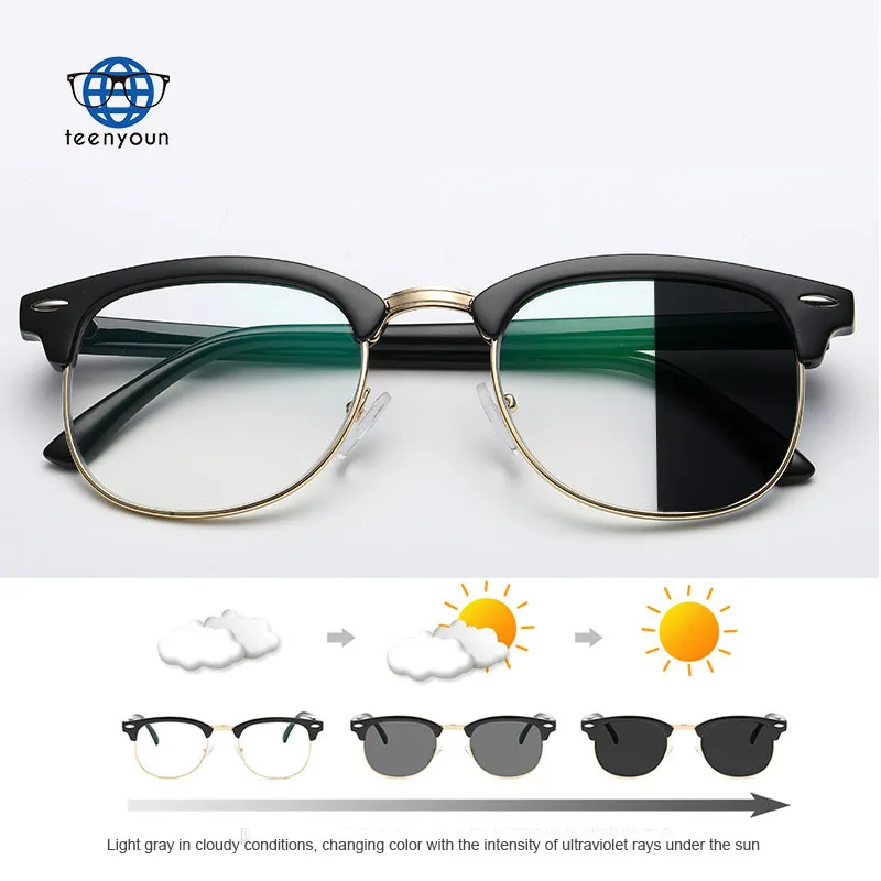 TEENYOUN Anti Blue light Photochromic Computer Glasses Photosensitive Chameleon Change Color Lens Decorative Glasses Eyeglasses
TEENYOUN Anti Blue light Photochromic Computer Glasses Photosensitive Chameleon Change Color Lens Decorative Glasses Eyeglasses