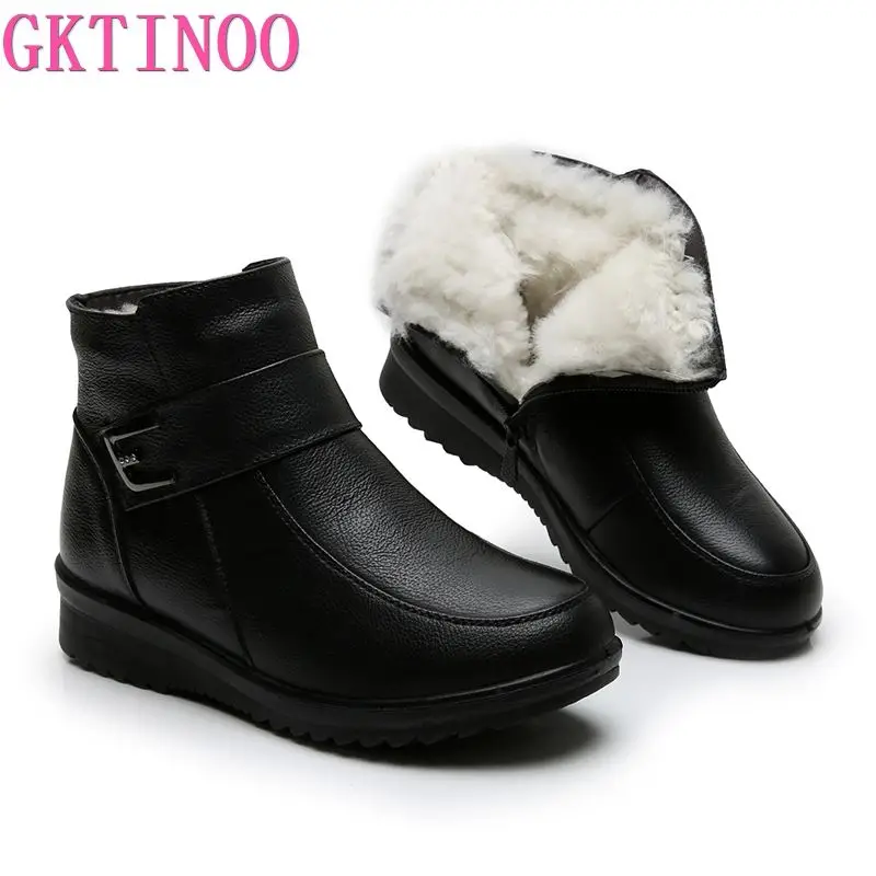 GKTINOO 2022 Women Snow Boots Winter Flat Heels Ankle Boots Women Warm Platform Shoes Genuine Leather Thick Wool Fur Booties
GKTINOO 2022 Women Snow Boots Winter Flat Heels Ankle Boots Women Warm Platform Shoes Genuine Leather Thick Wool Fur Booties