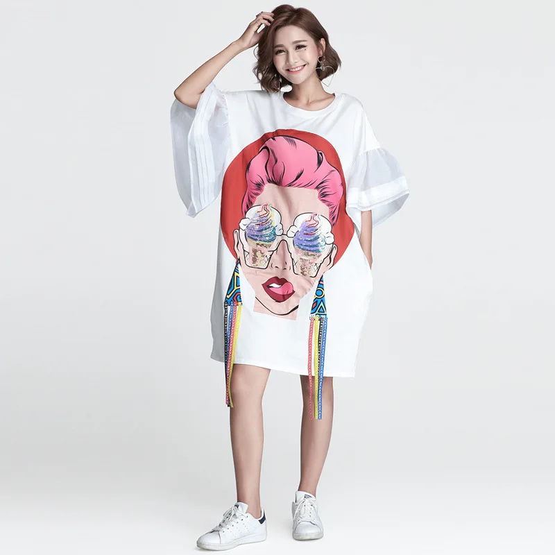 2021 Summer New European Plus Size Loose Slim Simple White Tassel T-shirt Dress Casual Hip Hop Cotton Women Top Free Shipping
2021 Summer New European Plus Size Loose Slim Simple White Tassel T-shirt Dress Casual Hip Hop Cotton Women Top Free Shipping