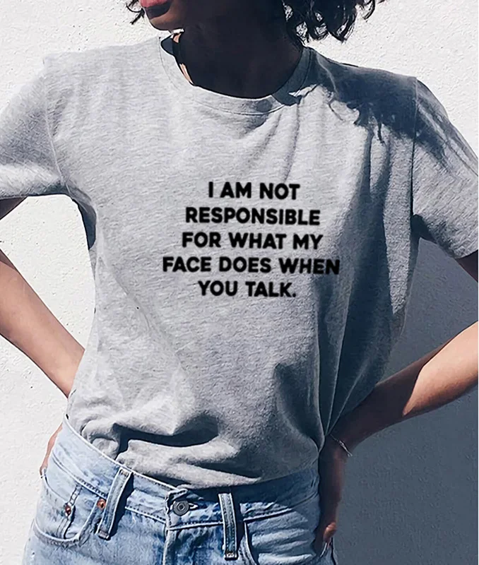I Am Not Responsible for What Printed Short Sleeve Cotton T Shirt Women O-neck Loose T Shirt for Women Femme Casual Ropa Mujer
I Am Not Responsible for What Printed Short Sleeve Cotton T Shirt Women O-neck Loose T Shirt for Women Femme Casual Ropa Mujer