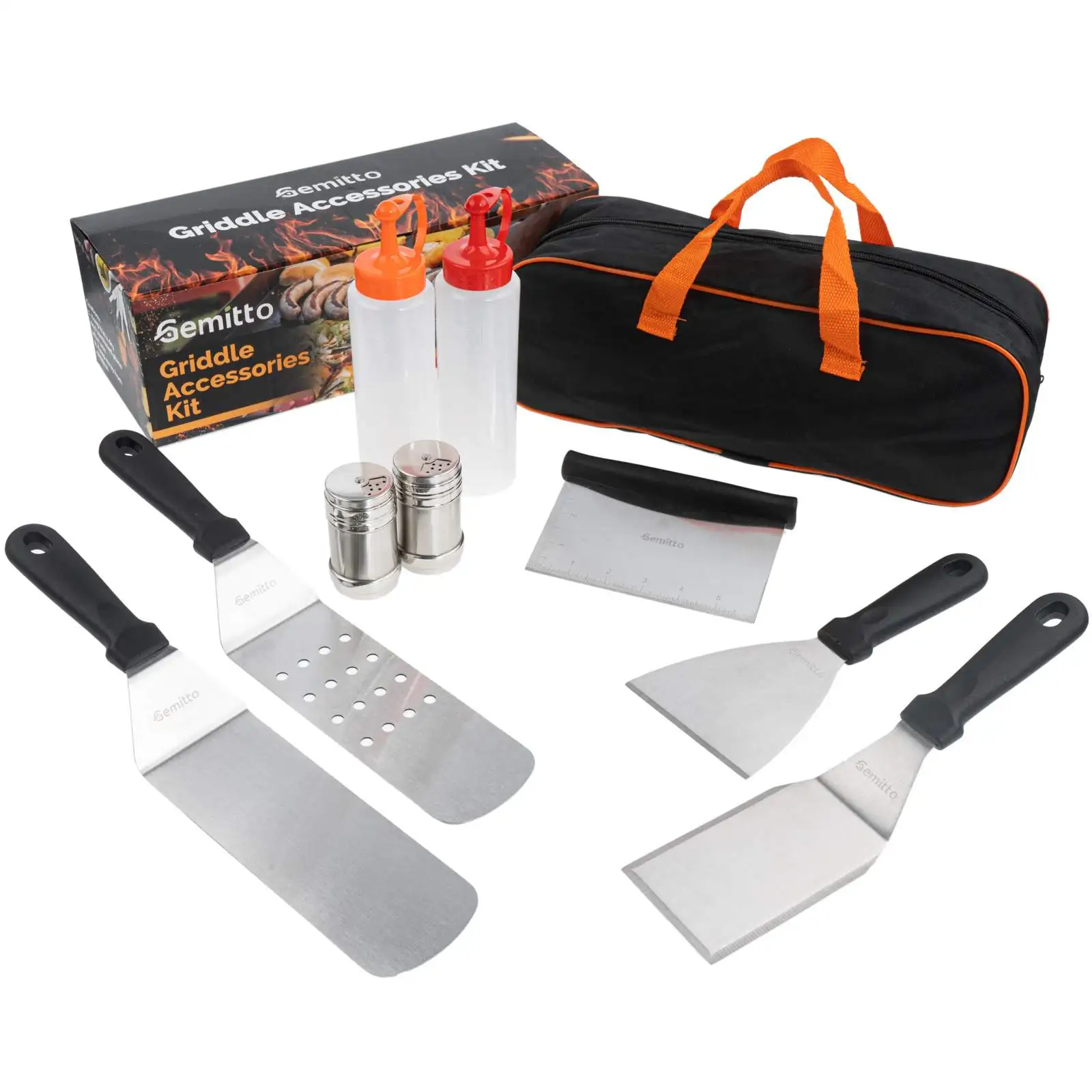 10 PCS BBQ Tool Sets Spatula Set Grill Accessories Cooking Tools Heavy Duty Stainless Steel Metal Barbecue for Outdoor Camping
10 PCS BBQ Tool Sets Spatula Set Grill Accessories Cooking Tools Heavy Duty Stainless Steel Metal Barbecue for Outdoor Camping