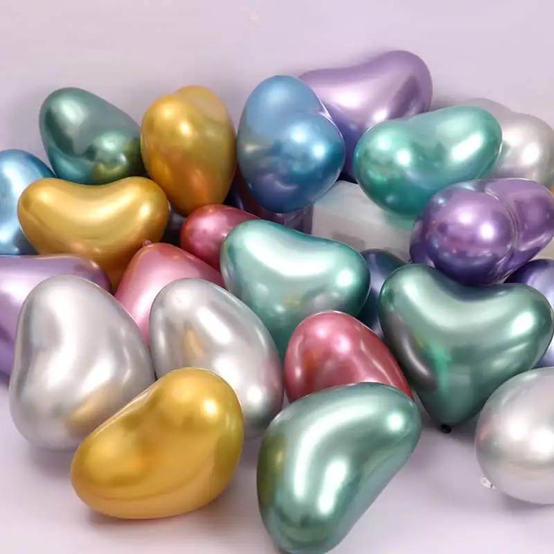 10 шт покрытые серебром цвета: золотистый синий металлик латексные воздушные шары