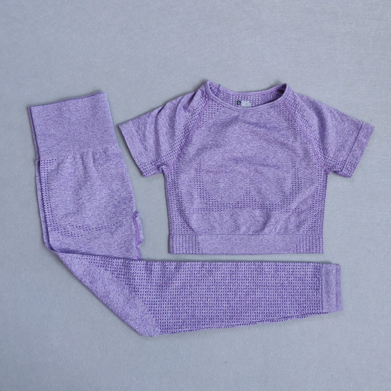 2 Piece Yoga Set Seamless Sports Suit Short Sleeve Fitness Crop Top High Waist Seamless Leggings Women Workout Pants Gym Clothes
2 Piece Yoga Set Seamless Sports Suit Short Sleeve Fitness Crop Top High Waist Seamless Leggings Women Workout Pants Gym Clothes