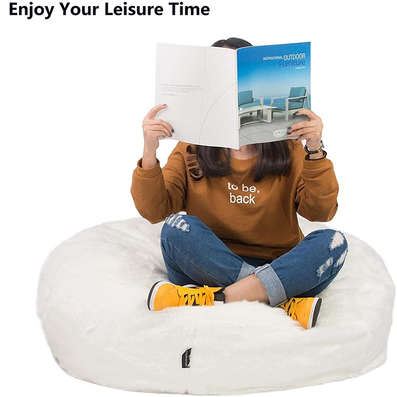 3FT Bean Bag Chair White Luxurious Furry Faux Fur Cover Soft Self-Inflated Beanbag Sofa Lounger for Adults Kids, Sponge Filling
3FT Bean Bag Chair White Luxurious Furry Faux Fur Cover Soft Self-Inflated Beanbag Sofa Lounger for Adults Kids, Sponge Filling