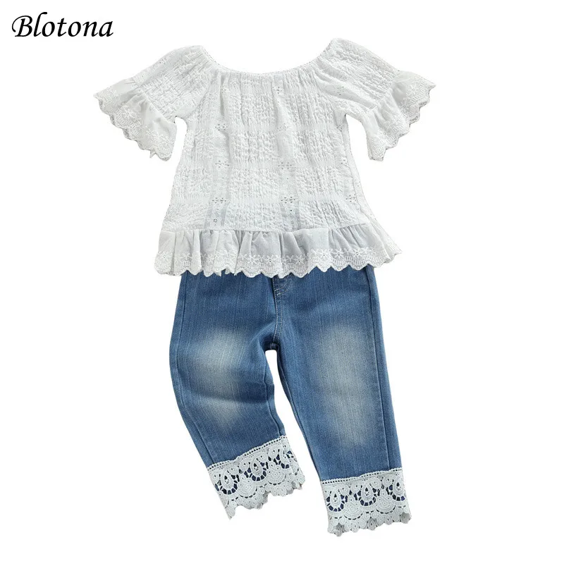 Blotona Hot Sale Baby Girls T-shirt and Trousers Suit Fashion Solid Color Short Sleeve Tops+Lace Stitching Denim Pants, 1-6Years
Blotona Hot Sale Baby Girls T-shirt and Trousers Suit Fashion Solid Color Short Sleeve Tops+Lace Stitching Denim Pants, 1-6Years