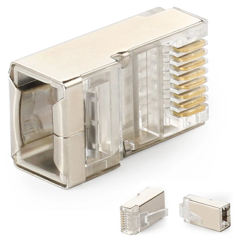 Экранированный RJ45 разъем CAT5E CAT6 обжимной Ethernet разъем STP 8P8C модульные Кристальные головки вилки
Экранированный RJ45 разъем CAT5E CAT6 обжимной Ethernet разъем STP 8P8C модульные Кристальные головки вилки